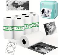 TEMU Paquete de 8 hojas de papel de impresión, hojas de pegatinas térmicas autoadhesivas para impresora de bolsillo