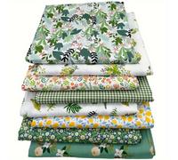 TEMU Paquete de 8 Piezas de Algodón Floral y Gingham - Patrones de , Flor y para Acolchado, Patchwork y Manualidades DIY - Cuadrados de Pre-Cortados (100% Algodón)
