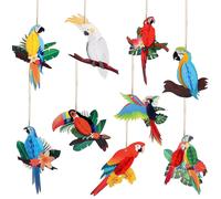 TEMU Paquete de 9 Decoraciones de Aves , Decoración de con , Aves de Decoración de Jungla, Decoraciones Colgantes de , Decoración de Loros, para Fiestas , Hawái, Jungla, de Jardín