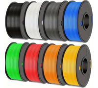 TEMU Paquete de Filamento para Impresora 3D SUNLU, 0.25kg Carrete, Total 2kg, Carrete Mini, PLA+, Filamento 1.75mm, 8pcs, Negro+++Azul+Verde++Naranja+ Puro