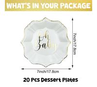 TEMU Paquete de Platos de Papel OhBaby con Festoneado, Platos para Postre de 7", Platos de Fiesta de
