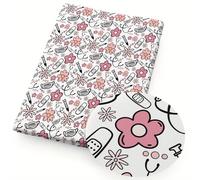 TEMU Paquete de Tela con VIDA DE ENFERMERA, Precortado 19.7x17.7 Pulgadas, Diseño de Pata de en Dibujos Animados, Acolchado para Manualidades DIY, Envoltura de Regalos, a Tejido 100% Poliéster