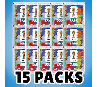 TEMU Paquetes de 15x de pegatinas aleatorias Panini de la FIFA 2026 - 15 bolsas selladas, 105 pegatinas surtidas