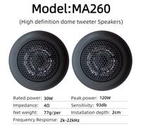 TEMU Par de bocinas de para coche de 120W con gran potencia, sonido envolvente de , mini altavoz hemisférico de eficiente, altavoz de puro, adecuado para la modificación del de sonido del coche