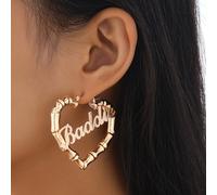 TEMU Par de Pendientes de Bambú con Carácter Chino - Pendientes Minimalistas de Bambú para Fiestas, , Atuendos Casuales - Aros Versátiles para Todo el Año, Tono Apagado y Delicado (Sin Baño)