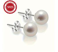 TEMU Par de Pendientes de para Mujer en Plata S925, 8mm, Adecuados como Regalos para en Festivales, Se Pueden Usar en Ocasiones, Banquetes y , Elección para Amarán las , Alérgico