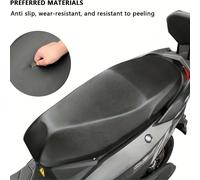 TEMU para Asiento de Motocicleta de Cuero Sintético de Elasticidad, Transpirable e Impermeable, Ajuste Universal para la Mayoría de los Asientos de Motocicletas y Scooters, en Negro