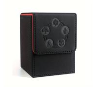 TEMU para de cartas, diseño con derechos de autor, capacidad para más de 100 cartas envainadas individualmente, de cartón con cierre de cuero PU para cartas de TCG