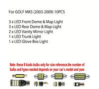 TEMU Para for VOLKSWAGEN VW GOLF 5 6 7 MK5 MK6 MK7 Accesorios Kit de luces LED interiores para automóviles Canbus