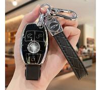 TEMU para llavero de con correa de cordón para llave con estampado de leopardo, carcasa de TPU para llave de coche Mercedes-Benz A G CLA CLS GLA GLB GLC GLE , regalos de soporte para llave