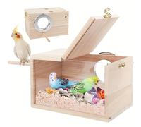 TEMU para pájaros, diseño transparente, de pájaros con percha, jaula de pájaros de madera para , , , , regalo de Navidad.