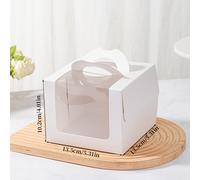 TEMU para pastel Mille-Feuille de 3 pulgadas con ventana y asa transparente, bandeja gruesa, para pastel de