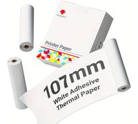 TEMU Para Phomemo Papel Térmico Autoadhesivo , Papel Adhesivo de 4.3" para Impresora Térmica Phomemo M04S/M04AS, Negro sobre , 110Mm X 3.5M, 3 Rollos