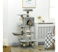 TEMU para Rascar de Gato con Cueva, Árbol para Gatos de 132 cm con Hamaca, Balón de Juego, Cesta, Árbol de Escalada para Gatos de 4.5 kg, Sisal,