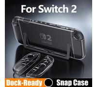 TEMU para Switch 2, con carcasa de cristal transparente de PC + mango de TPU, y duradera, con mango extraíble, para Nintendo Switch 2.