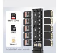 TEMU para tarjeta de memoria de 30 ranuras resistente a golpes y aplastamientos para 27 tarjetas Micro SD SDXC TF y 6 tarjetas/Micro /Micro, organizador de soporte de tarjetas, almacenamiento de