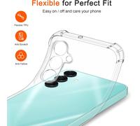 TEMU para teléfono: Carcasa transparente con bordes , compatible con for Samsung Galaxy A26 5G 6.7 pulgadas A266, cubierta trasera flexible y de TPU