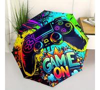 TEMU Paraguas Automático Plegable: Diseño portátil y plegable con un colorido mando de juegos que dice "". Accesorio casual para exteriores, ideal en todas . Regalo para Navidad, o festivales
