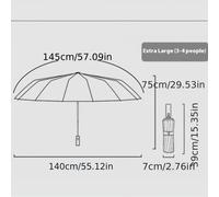 TEMU Paraguas Automático Ultra-Duradero - A Prueba de Viento, 12 Costillas Reforzadas, Estructura de Aleación de Aluminio, y Cierre con Un Botón, Toldo Grande de 57", Antioxidante, Paraguas Plegable