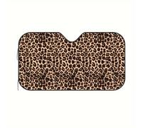 TEMU Parasol para Coche con Estampado de Leopardo - Accesorio de Protección Interior de Aluminio Enrollable