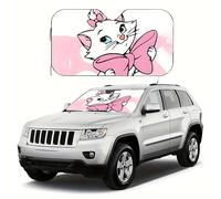 TEMU Parasol Plegable de Poliéster con Diseño de Gato Marie de Disney para Parabrisas - Protección Solar y para Autos con Rosa Adorable, Regalo Ideal para de Disney