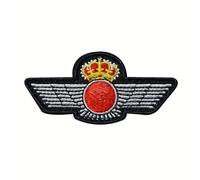 TEMU Parche Bordado Auténtico de Aérea Española - Vibrantes con Diseño de Corona y - para Ropa, Mochilas, Sombreros - Cierre de Gancho y Bucle