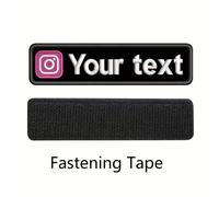 TEMU Parche de bordado personalizado 1pc, personalizada para planchar/coser con de redes sociales para uniformes, bolsos, chaquetas - Negro/