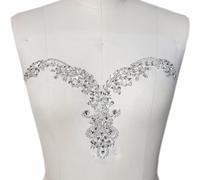 TEMU Parche de flor con rhinestones brillantes, decoración de lentejuelas a , material de cristal, ideal para decorar el pecho y la cintura de un vestido