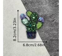 TEMU Parches bordados a con adornos de cuentas, con una serie de cactus. Ideales para adornar ropa, sombreros, bolsos y zapatos. Son adiciones de moda para la decoración de .