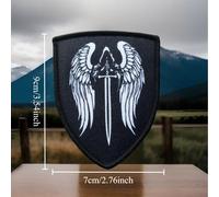 TEMU Parches con Gancho y Bucle Estampados Ángel de la Venganza | Pegatina Decorativa para Mochila de Equipo Táctico para Exteriores, Color Mezclado