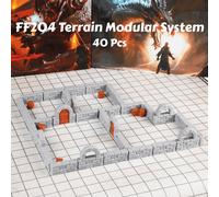 TEMU Paredes de Mazmorra 40pcs 28mm Modular de Miniatura para RPG, Accesorios de Construcción de DND para de Juego de Mesa, Regalo de Navidad Halloween para el DM