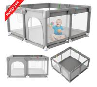 TEMU Parque Infantil Bebe 120x120cm Bebe con Malla Transpirable Parque de Juegos Bebe Plegable con Puerta Lateral Playpen Bebe