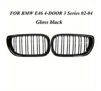 TEMU Parrilla de riñón de color negro brillante para for bmw E46 4 puertas 2002-2005 - Resina ABS, estilo de carreras, colocación delantera, acabado , reemplazo de parrilla automotriz
