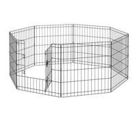 TEMU PawHut Parque de Juegos para Perros de 8 Paneles 61x61 cm | Plegable con Puerta Cerradura para Jardín y Patio | Negro