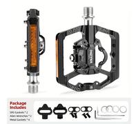 TEMU Pedal de Bicicleta Autoblocante 3 Rodamientos Ancho Antideslizante CNC MTB SPD Pedal de Bicicleta de Aleación de Aluminio