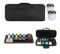 TEMU Pedal de guitarra de aleación de aluminio con bolsa de transporte y cinta de gancho y bucle - ajustable para almacenamiento de efectos de guitarra, portátil y duradero
