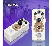 TEMU Pedal de para Guitarra Amuzik, Mini Pedal de Digital para Guitarra Eléctrica Generador de Efectos de Polifónica Octpus Pedales de Guitarra True Bypass Mini Tamaño