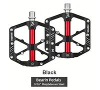 TEMU Pedales planos de aleación de aluminio con tres rodamientos, diseño antideslizante, para bicicletas impermeables, equipados con reflectores