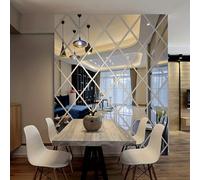 TEMU Pegatina de pared con espejo geométrico, calcomanía removible (19.7''x39.4'' o 39.4''x39.4''), decoración DIY para y dormitorio, decoración festiva, superficie decorativa reflectante