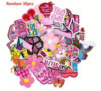 TEMU Pegatinas de Bordado Serie Rosa, Parches Termoadhesivos Aleatorios de 30pcs/62pcs, Pueden Decorar Faldas, Camisetas, Jeans, Mochilas, Etc.
