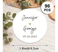 TEMU Pegatinas redondas personalizadas para , disponibles en sets de 48 o 96, con caligrafía y diseños de corazones. Ideales para recuerdos de fiestas, de y decoraciones de