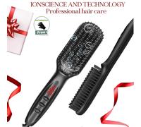 TEMU Peine Caliente Eléctrico Multifuncional | Cepillo Alisador Anti-Escaldaduras de Iones , 50W, 110V-240V, de Almacenamiento