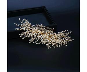TEMU Peine de Pelo Elegante para Novias con Perlas Falsas, Adorno de Cabeza Exquisito para de Novias y