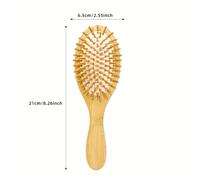 TEMU Peine ovalado de bambú y madera con cojín de aire, peine de estilizado con cojín de aire, adecuado para hombres y mujeres
