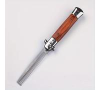 TEMU Peine plegable de acero inoxidable para hombre | Estilismo de cabeza aceitada, cabeza grande, pop-up automático, tamaño de bolsillo