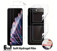 TEMU Película de hidrogel 6 en 1 para Samsung Galaxy Z Flip Series, incluyendo modelos 3 a 7 FE, con protector de pantalla de TPU flexible y no de vidrio.