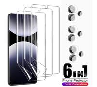 TEMU Película de hidrogel curvada 6 en 1 3+3 para Xiaomi Redmi Note 14 Pro+ 5G 14 13 Pro Plus, protector de pantalla con lente HD y película de cámara.