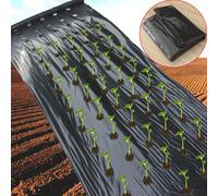 TEMU Película de Mulch Mylar Negra con Agujeros Pre-perforados para el Control de en Invernaderos - Ideal para Jardinería de Fresas y Verduras, Herramientas de Cuidado de Césped