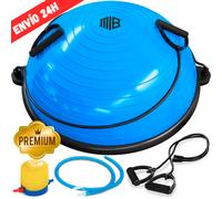 TEMU Pelota de Fitness Ø 58 cm - Semiesfera Bosu con Inflador y Bandas de Resistencia - Soporta 120 kg - Ideal para Gimnasio, Yoga y Pilates