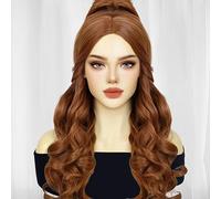 TEMU Peluca Cabello Largo y , un Estilo Marrón Mezclado con Clips y Ondas Grandes.